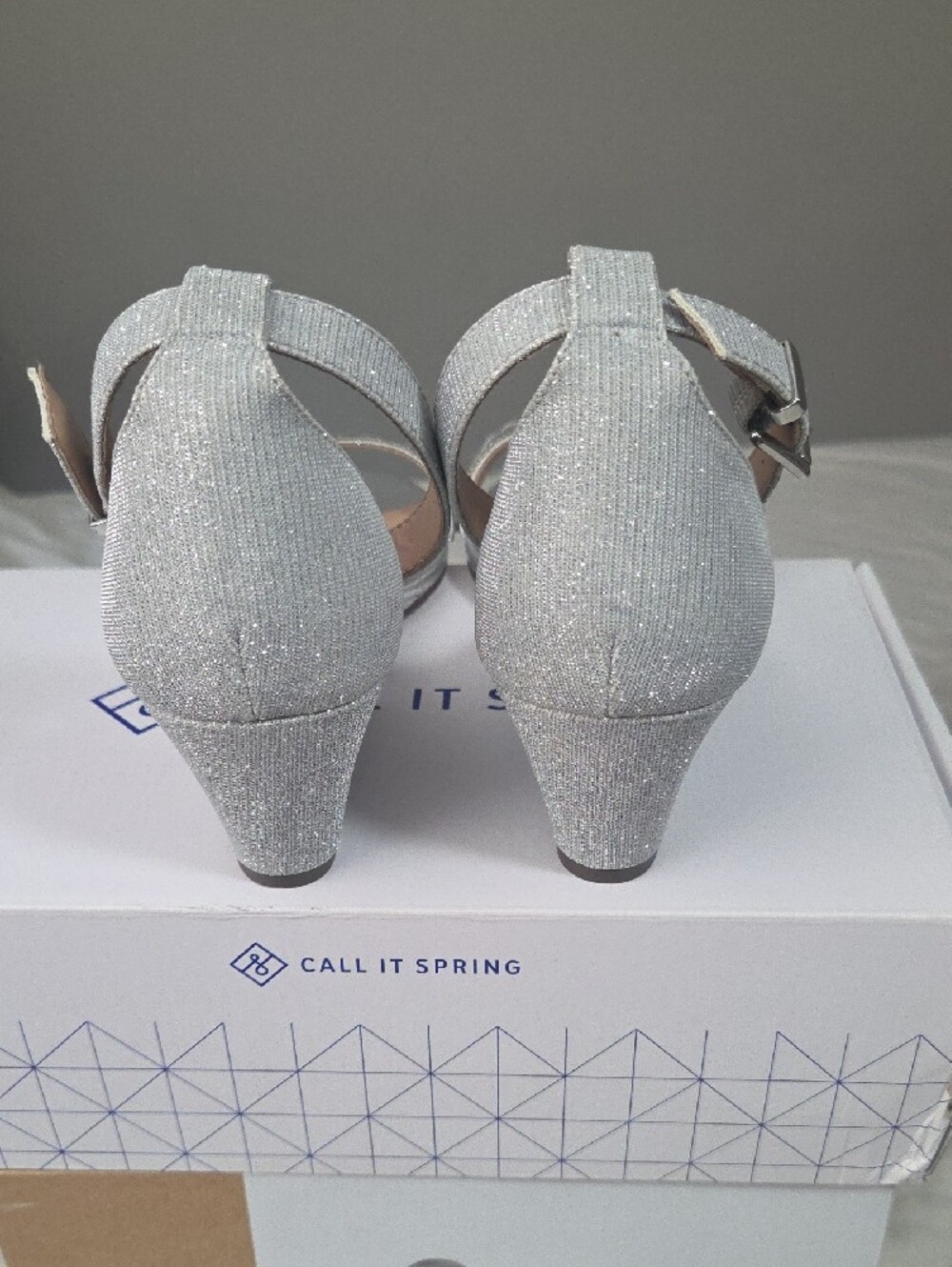 Call It Spring Silver Rhinestone Ankle-Strap Sandals - Picture 4 of 4
